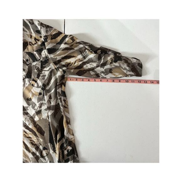 Quintessential Women’s Animal Tiger Long Tunic Semi Sheer Blouse Size Large - Picture 7 of 8